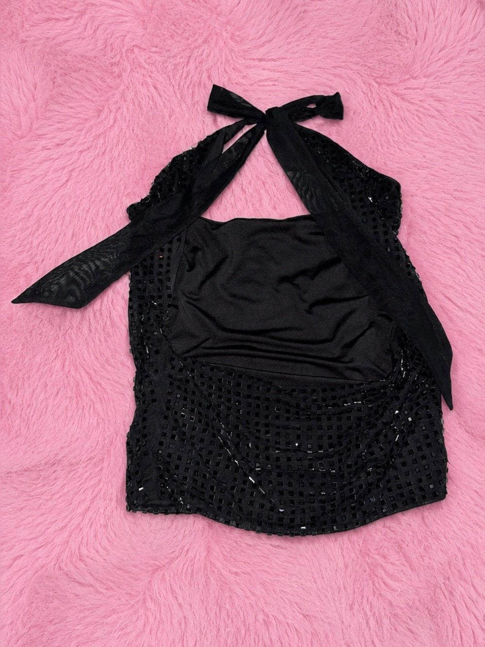 Windsor Black Sequin Halter Camisole